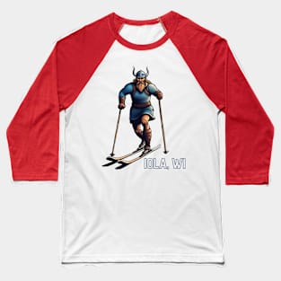 Viking Cross Country Skier Baseball T-Shirt